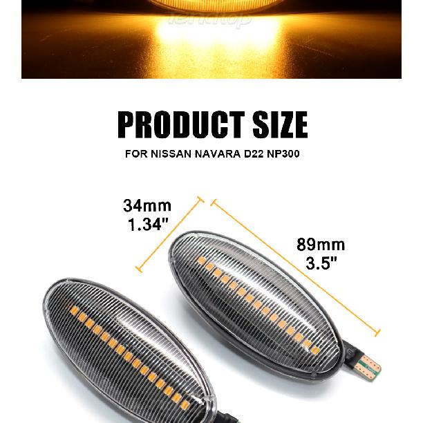 Dynamic Turn Signal Light Flashing Side Repeater Lamp For Nissan Navara D22 NP300 1998-2005 Datsun Frontier Fiera PickUp TerranoTurn Signal 2