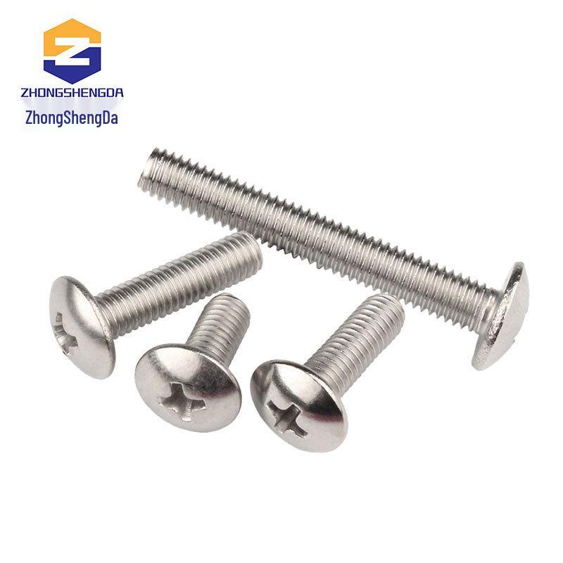 304 Stainless Steel Pan Head Phillips Machine Screw, Mushroom Head, Sizes M2-M6
