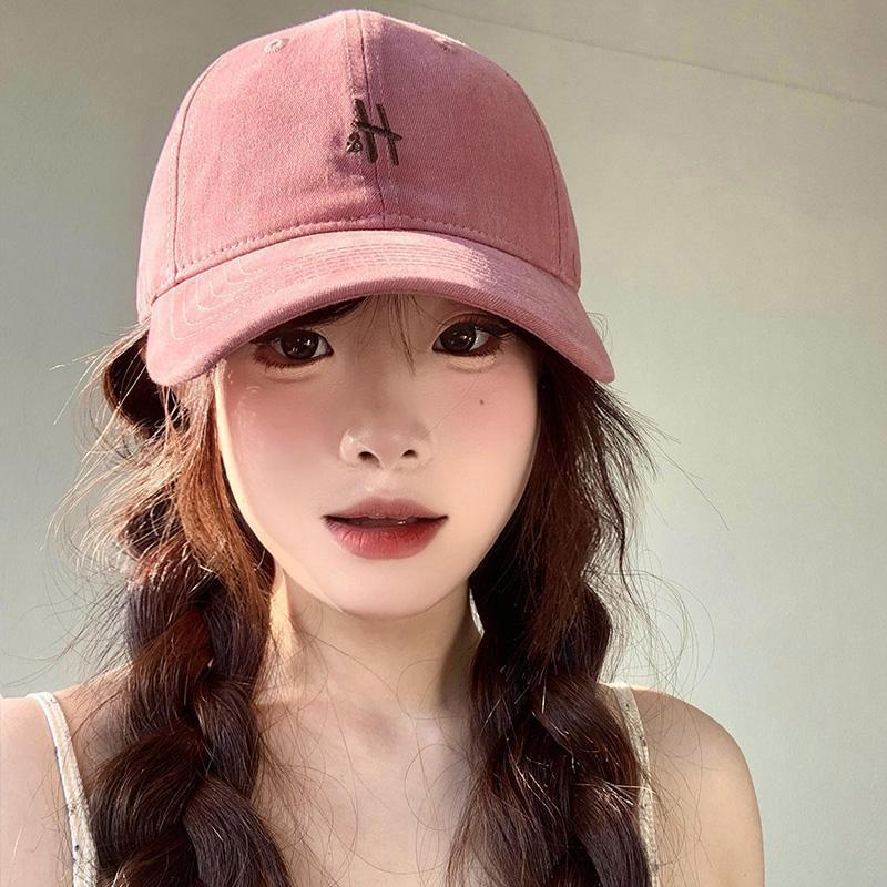 H Letter Embroidery Women Baseball Cap Summer Wide Brim Sunshade Snapback Peaked Hat Soft Cotton Outdoor Sports Dad Trucker Hats