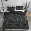 3D Visual Quilt Cover Abstract Geometric Lattice Three-Piece Set Down Quilt Cover Bedding