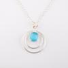 Rare Blue Cat's Eye Gemstone 925 Sterling Silver Jewelry Handmade Pendant 1.65" PP-61-43