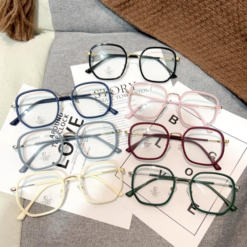Retro Fashion Polygonal Anti-Blu-Ray Glasses Women Men Computer Anti-Radiation Glasses Interchangeable Lens