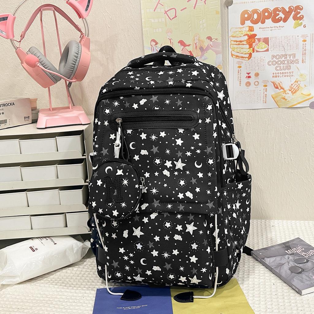 Schoolbag New College Style Junior High School Student Girl Cute Sweet Star Backpack College Student Lightweight Large Capacity Backpack