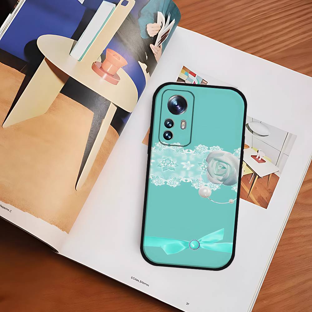 A-tiffanys Blue Phone Case For Xiaomi 11 12 Redmi Note 11 5G 8T 9A 9 10T Note 8 9 12SUltra Shockproof, Slim, Black