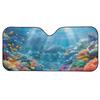 Portable Dolphin Car Windshield Sunshade, No Installation Needed, Summer Automobile UV Protection. Order Individually.