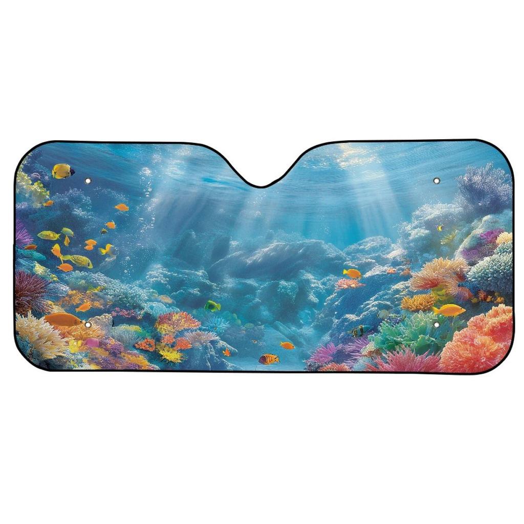 Portable Dolphin Car Windshield Sunshade, No Installation Needed, Summer Automobile UV Protection. Order Individually.