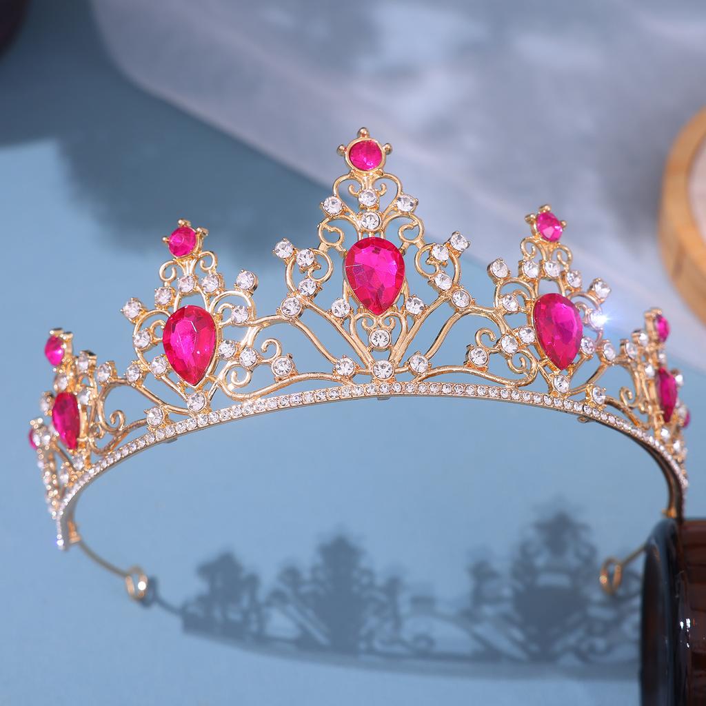 European Style Bride's Water Diamond Tiara Hair Accessory Wedding Dress and Evening Gown Accessories Princess Studio Hair Crown Style Tiara