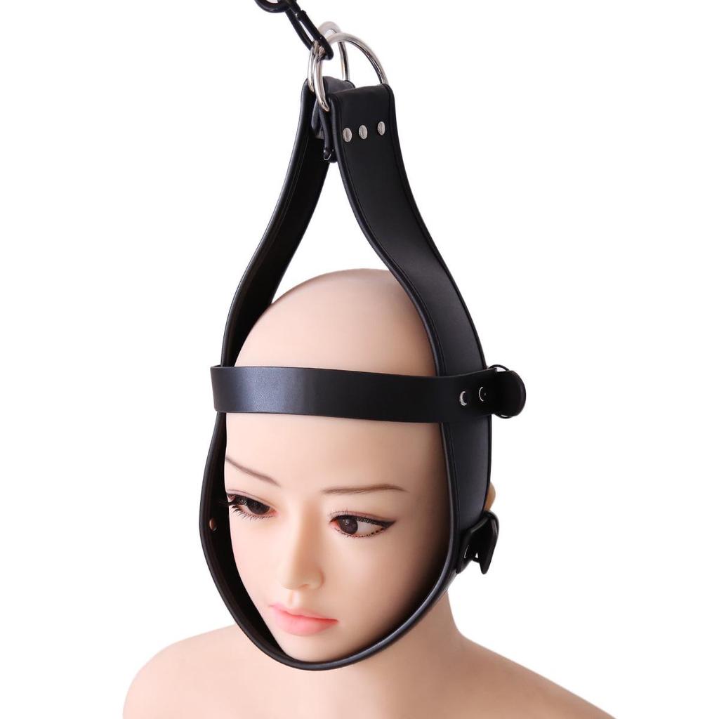 Adult Leather Head Hood Bondage Restraint & Erotic Headband for Couples