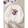 Girls' Long-Sleeve Casual Crewneck Sweatshirt | Valentines Day Dinosaur Heart Love Art, Suitable For Outdoor Sports And