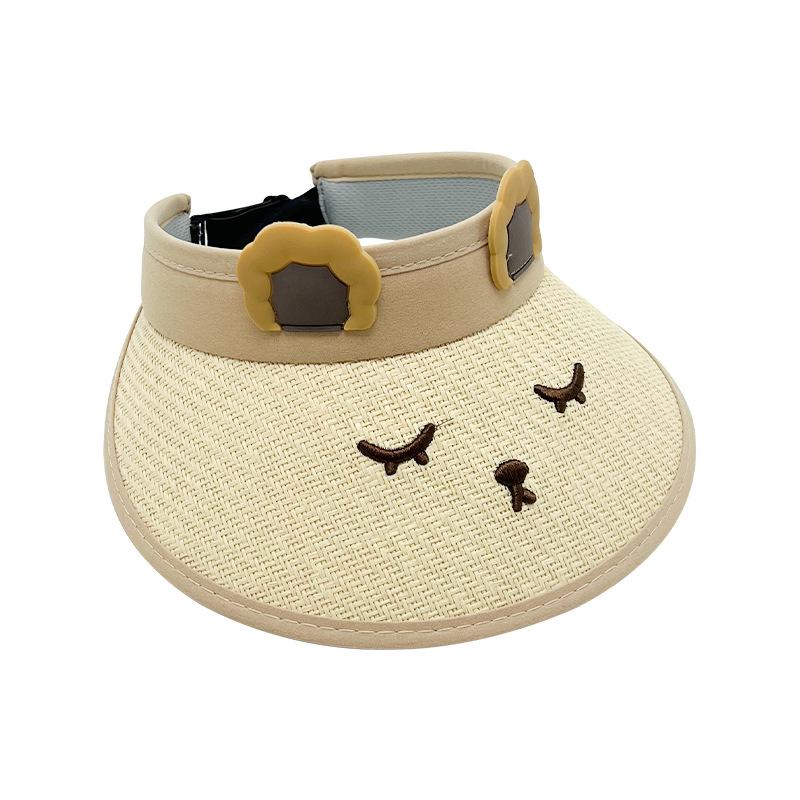 Chapéu Alto de Palha Infantil de Verão com Desenho Animado Céu Bonito Bebê Esportes ao Ar Livre Chapéu de Palha Menino e Menina Aba Larga Chapéu de Sol Proteção Solar