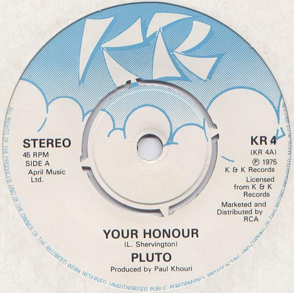 

7inch Record PLUTO - Your Honour KR4 KR 1981 UK Reggae, Ska & Dub Used