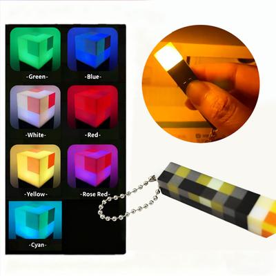Mini Surrounding Torch LED Light Keychain Pixel Torch Flashlight LED Light Toys USB Rechargeable Backpack Pendant Children Gift