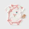 Pure Cotton Short Sleeve Baby Romper - Summer Thin Style for Boys and Girls, One-Piece Triangle Air Conditioning Suit