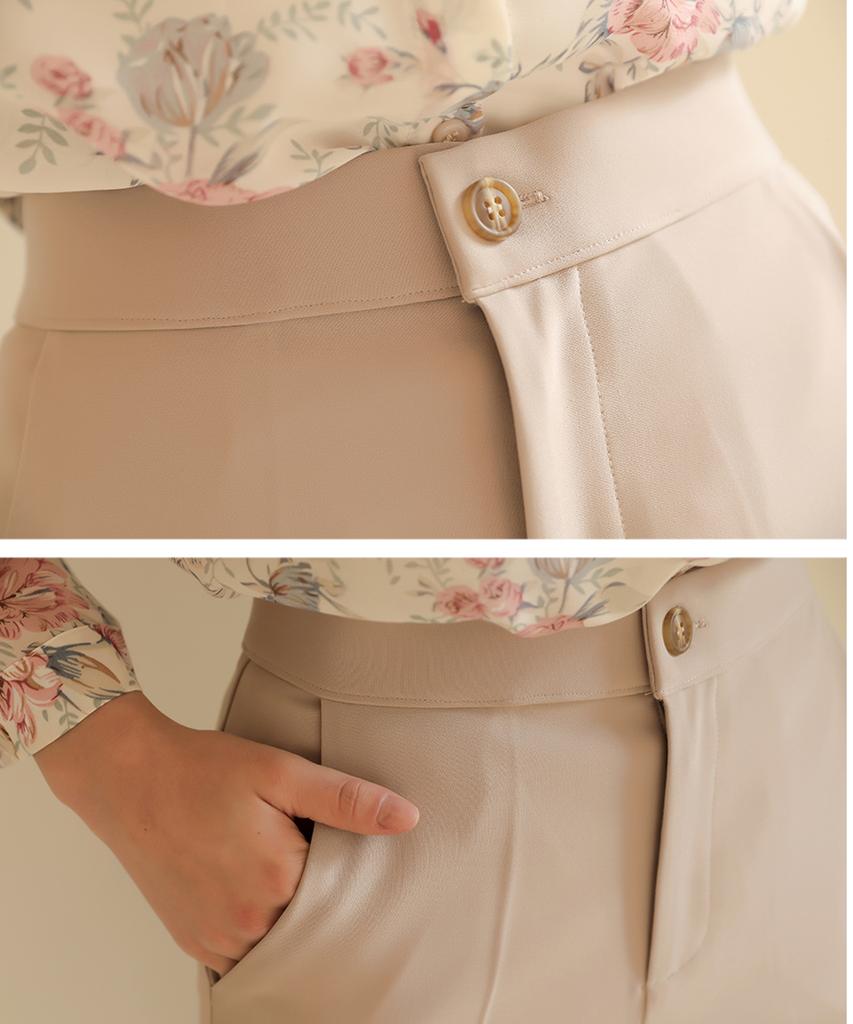 Ppaeppae Hidden Banding Hex Spandex Semi-Bootcut Slacks
