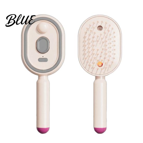 Detangling Hair Brush Electric Steam with Water Spray Reduce Frizz Anti-Static Misting Hairbrush Portable Travel Cordless Fluffy Short