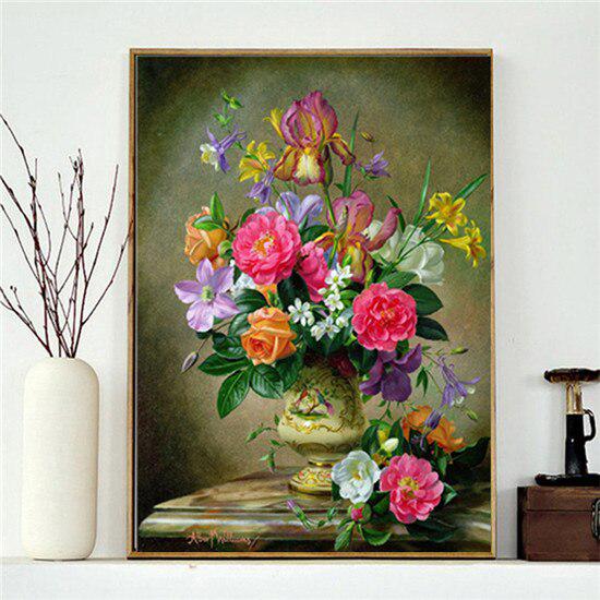 Diamant-Malerei, runde Diamant-Blume, 5D-Diamant-Stickerei, Kreuzstich-Gemälde-Aufkleber