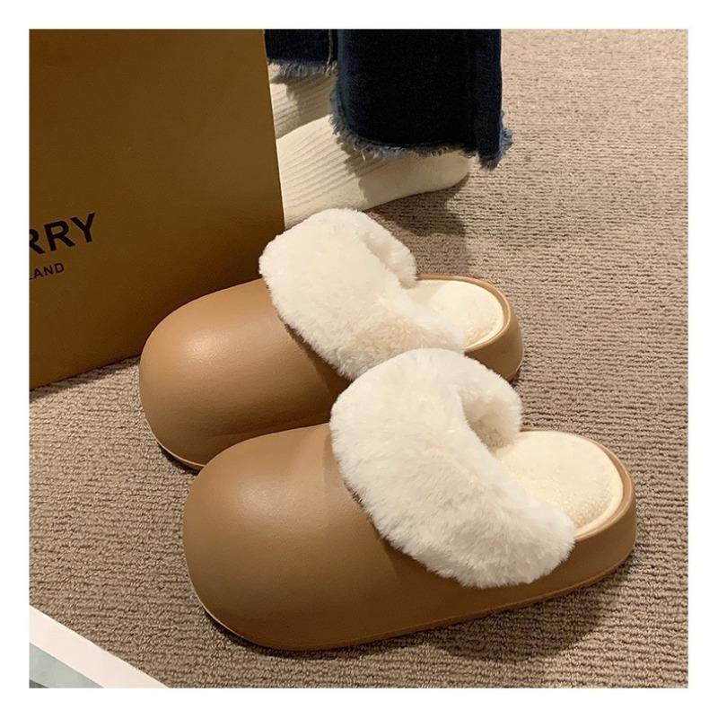 Waterproof Cotton Slippers Women's Autumn and Winter Indoor Home New Thick-bottomed Non-slip Men's Cotton Slippers Outer Wear