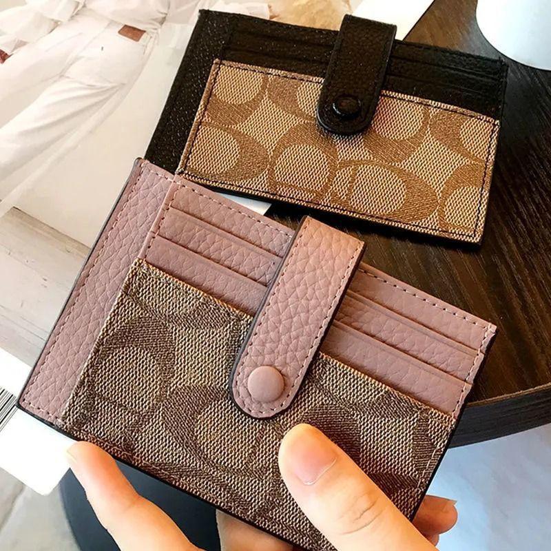 Monogram Ultra-thin Style Card Holder Wallet Money Clip Fashion Mini Short Envelope For Women Appliques Card&ID Wallets Credit Card Purse
