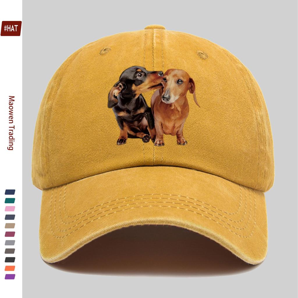 Pc Cute Dog Print Baseball Cap Home Leisure Decor Hat Fashion Trendy Printed Papa Cap Adjustable Strap MultiColor Trucker