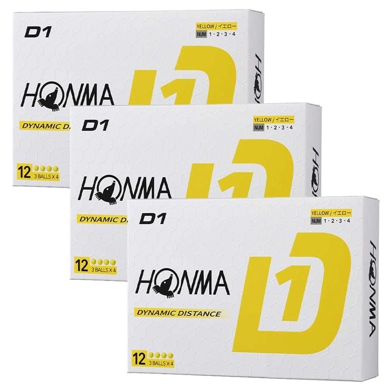 HONMA D1 Golf Balls 2024 Model 3 Dozen Set Yellow From Japan