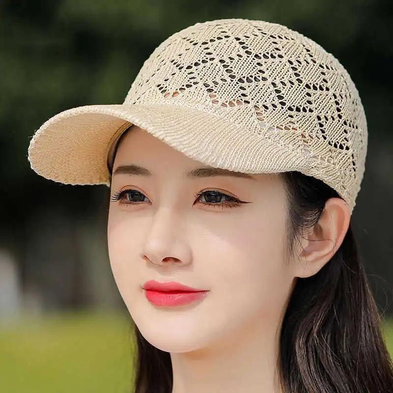 WTEMPO Women's Casual Elegant Versatile Wide Brim Baseball Caps Solid Color Breathable Spring Summer Sun Hats