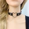 Anel de Metal Amor Choker de Couro Simples Ajustável para Mulheres, Corrente Decorativa para Pescoço de Menina Multicor