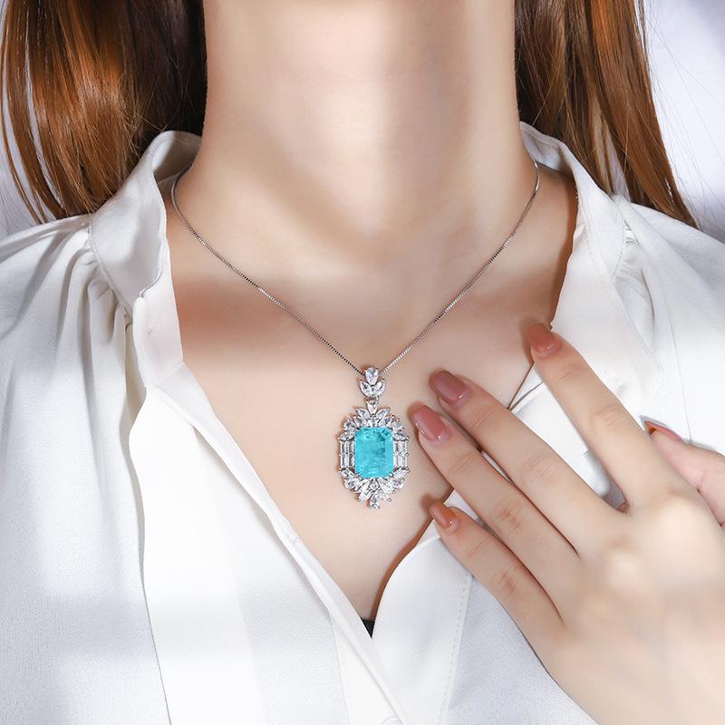 Jewelry Whole Body Simulation Paraiba Large Pendant Main Stone Size 12 * 16