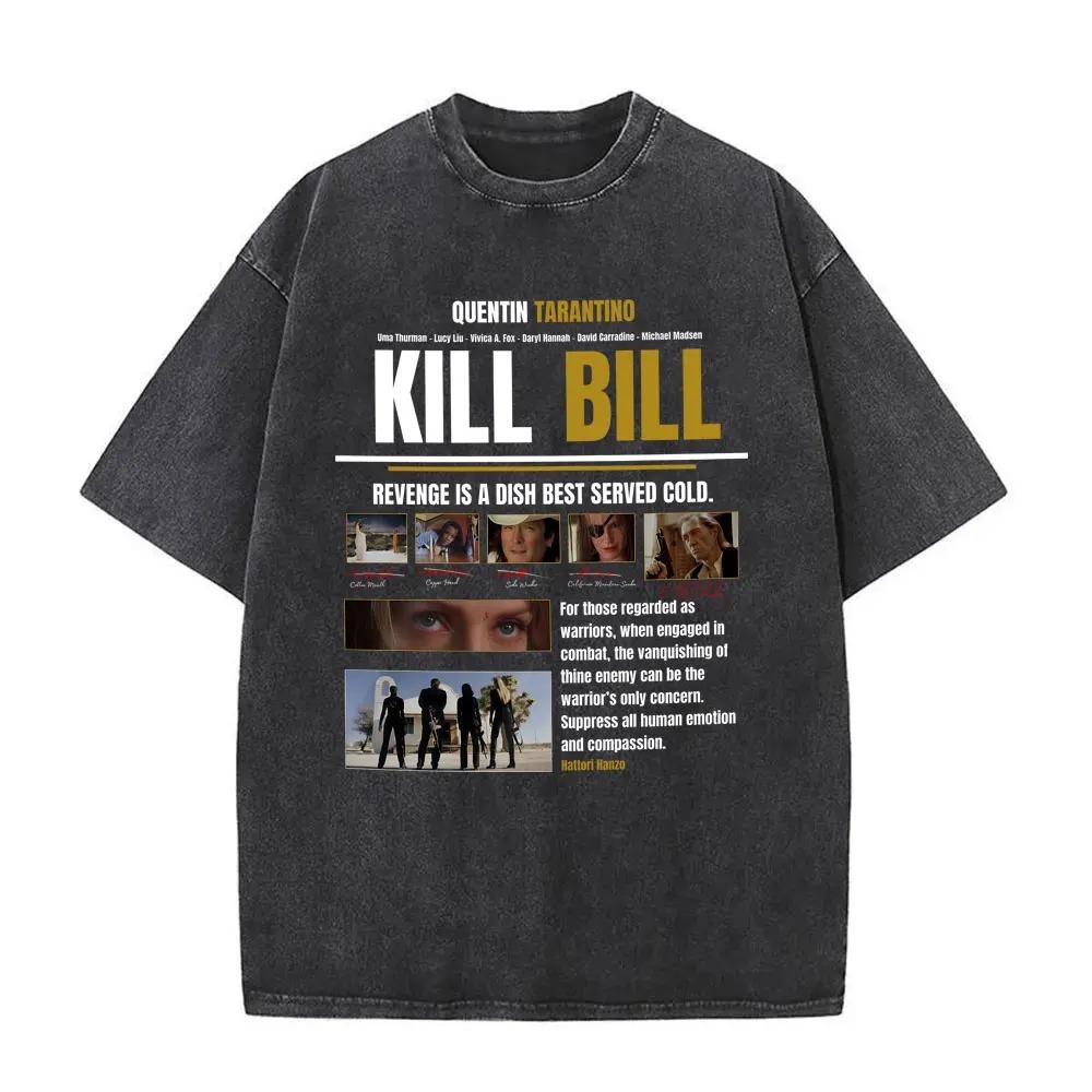 

2026 Прана Вінтажна Футболка Kill Bill Фільми Футболка Чоловіки Жінки Мода Оверсайз Вуличний Стиль Чоловіча Повсякденна Бавовняна Футболка З Коротким Рукавом M темно-синього кольору