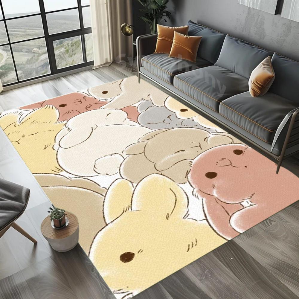 

Bunny Breakfast Rug Cute Cartoon Rabbit Pattern Soft Non-slip Home Decor Floor Mat Living Room Girl s Bedroom Kawaii Area Carpet 40x60cm
