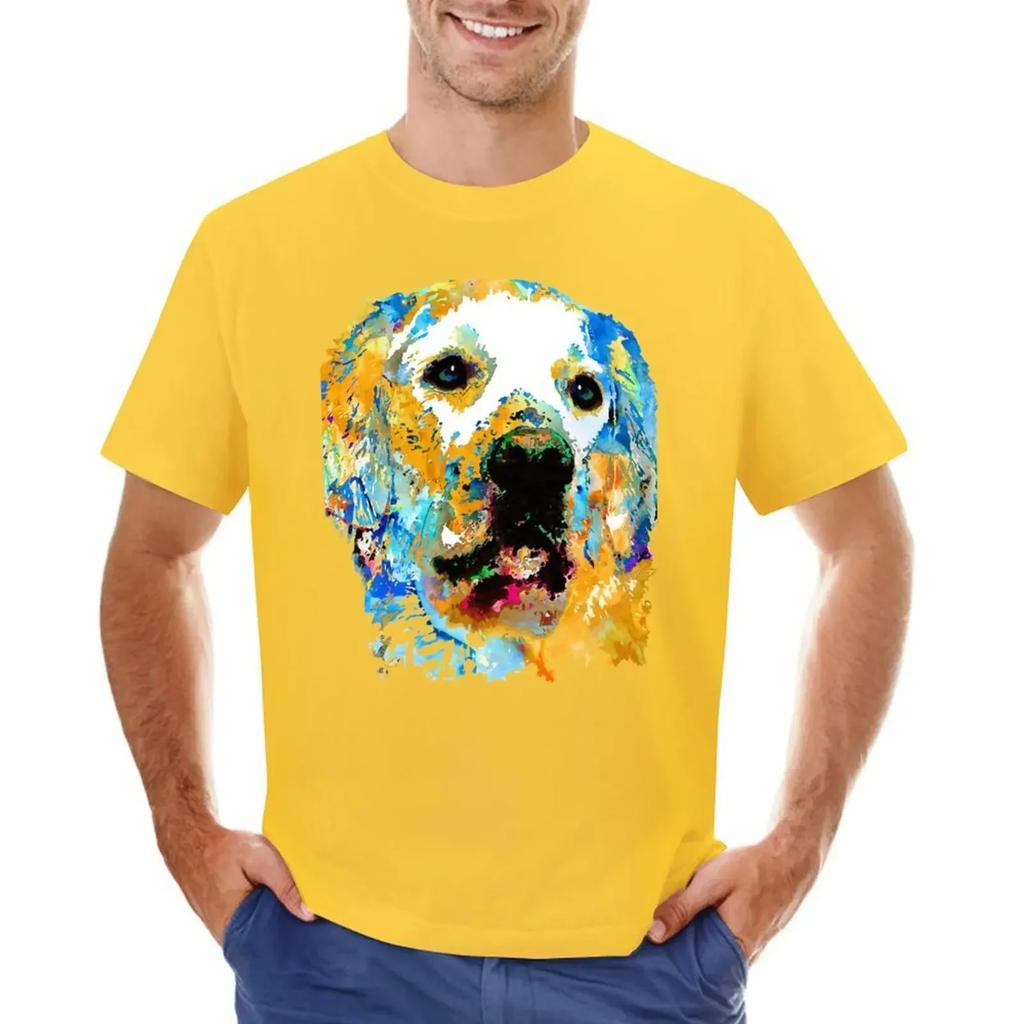 Pure Gold Golden Retriever Art by Sharon Cummings T-shirt anime new edition boys animal print designer t shirt men