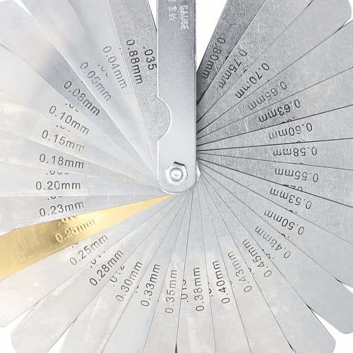 JUTOSU Thickness Gauge, 32-Piece Steel Feeler Gauge with Dual Marking, Metric & Imperial, 0.04-0.88 mm (0.04-0.88 mm)