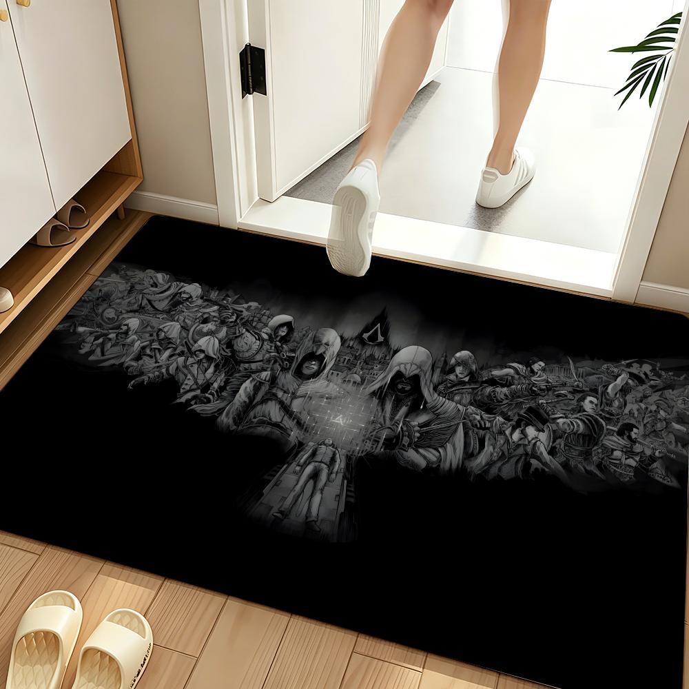 game A-Assassins Game C-Creed Floor Mat Soft Flannel Floor Mat Suitable for Entryways, Living Rooms, Bedrooms, and Bathrooms