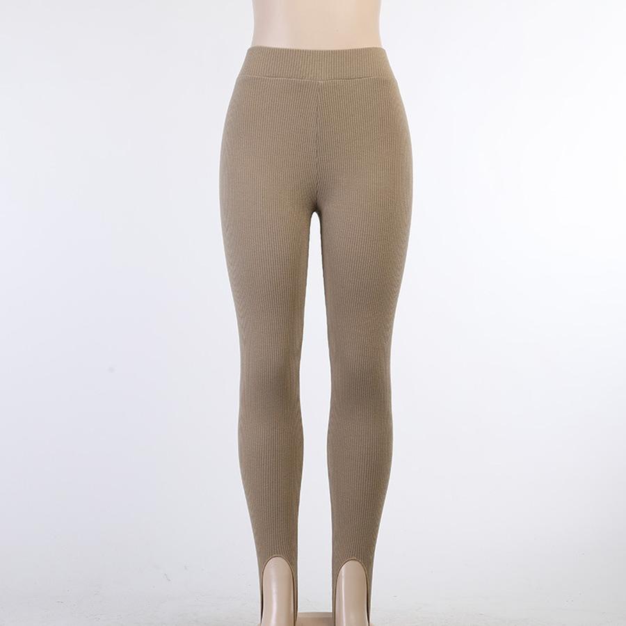 

New Slim Fit Leggings for Women Yoga Pants Cuffed Running Tights M хакі