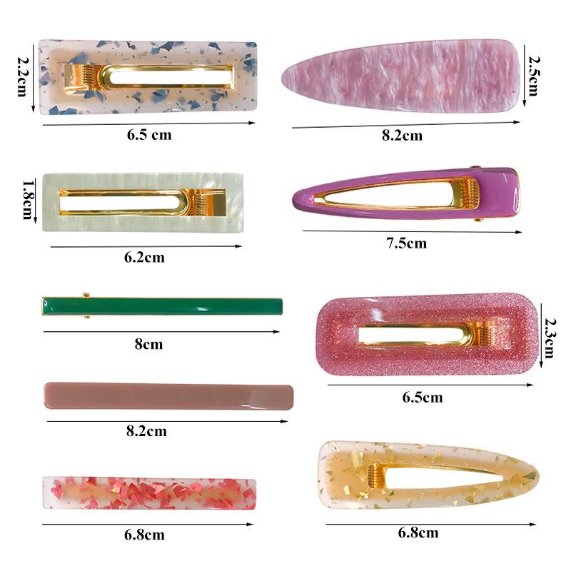 Koreanisches trendiges buntes Acetat 3-teiliges Haarspangen-Set Haarnadel für Frauen Mädchen Haarspangen Zubehör Schmuck Haarklammer Kopfbedeckung
