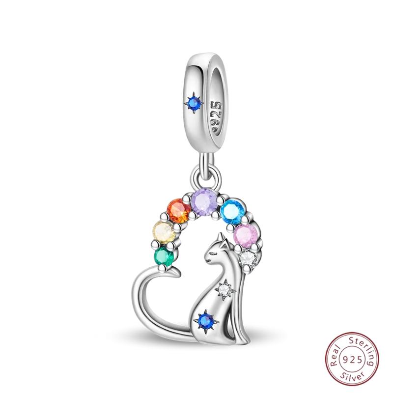 Firefly Cute Cats And Dogs Beaded Copper Pendant Suitable For Original Charms Bracelet Diy Exquisite Women Jewelry