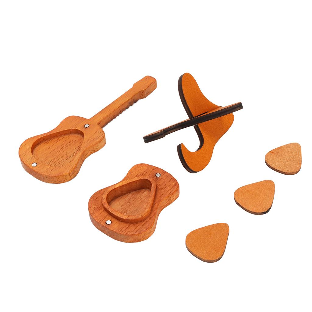 Guitar Pick Holder Multifunctional Oak Wood Guitar Pick Storage Box for Living Room Decoration