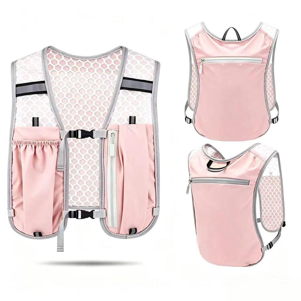 Breathable Waterproof Running Vest Backpack with Reflective Strips for Night Cycling and Casual Use
