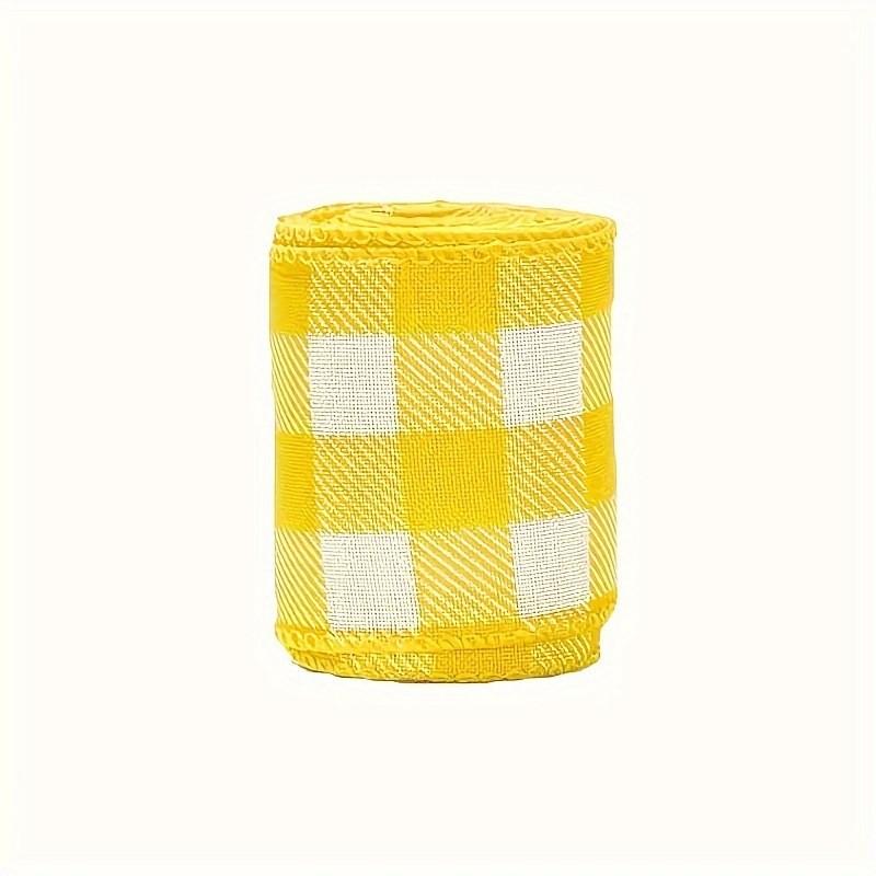 Colorful Wired Edge Ribbon 5 Yards In Pastel Checkered Design For Diy Crafting And Gift Wrapping