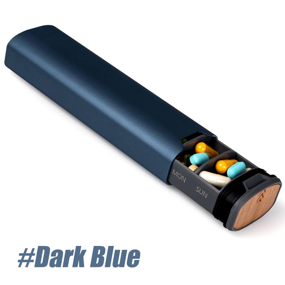 1 ks 7denní týdenní organizér na léky slitina hliníku a dřevo velkokapacitní krabička na léky na pilulky vitamíny a léky