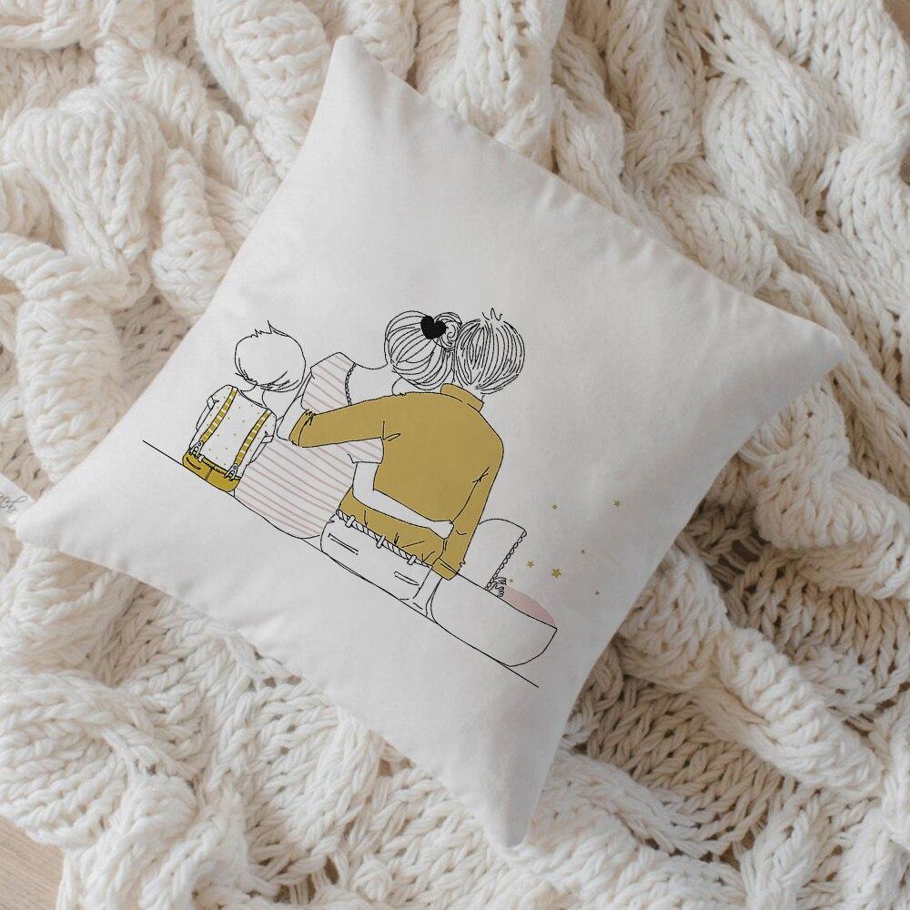 Nordic Style Pink Ballet Girl Cushion Cover Decor Pillow Case Cushion Decorative Home Decor Sofa Bedroom Throw Pillow 45x45cm