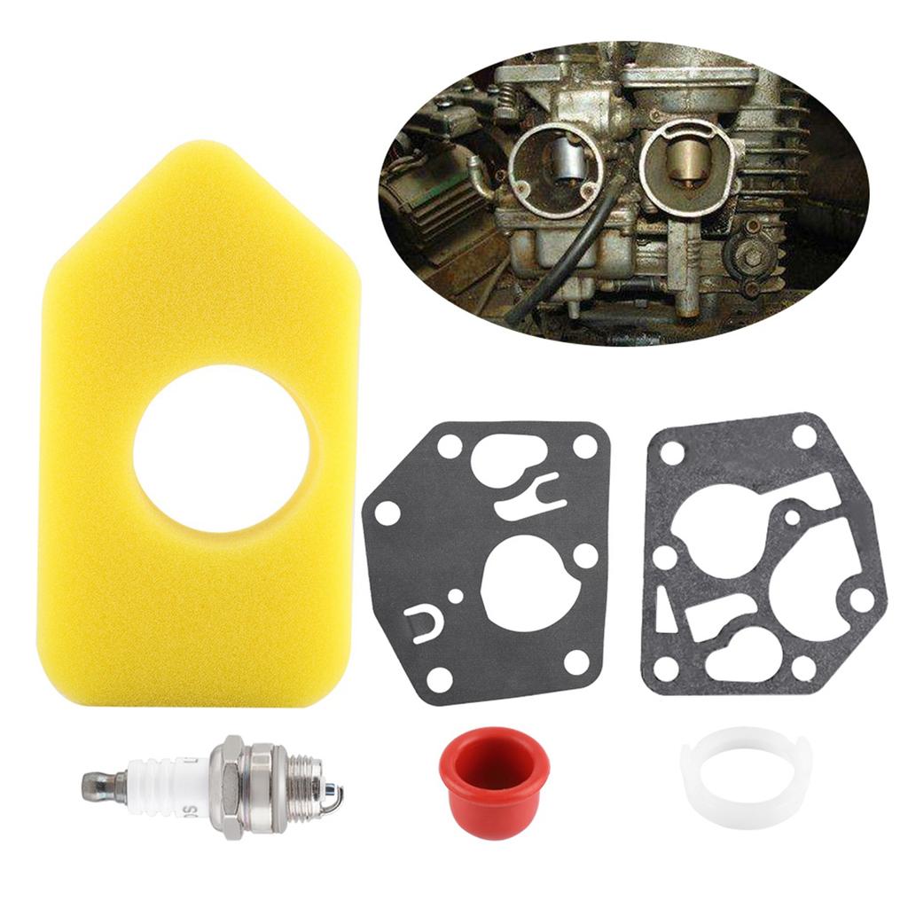 Těsnění membrány karburátoru Vzduchový filtr Sada zapalovacích svíček pro Briggs & Stratton mnoho malých motorů
