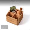 Vietnam Rattan Desktop Organizer Basket, MultiCompartment Storage Box, Handwoven Vintage, Suitable