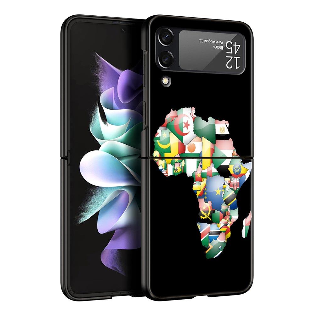 Карта Африки География Расписной Чехол для Телефона Для Samsung Galaxy Z Flip 6 5 4 3 Чехол Для Samsung Z Flip3 Flip4 Flip5 Жесткая Поликарбонатная Крышка