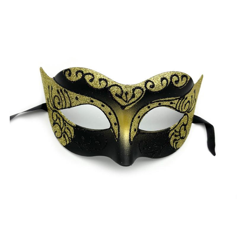 Halloweenmask med plastdesign i halvt ansikte för cosplay och kostymfester