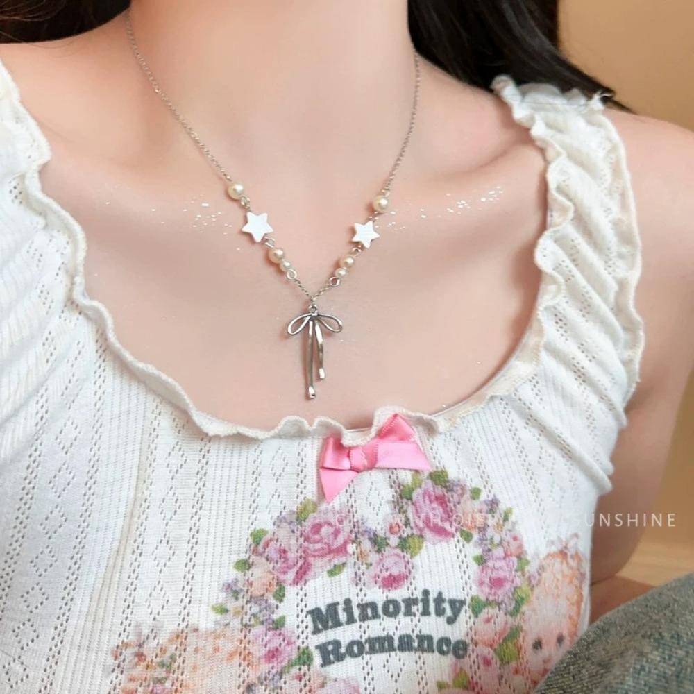 Super Fairy Bow Necklace, Light Luxury Temperament, Exquisite Niche Design, Simple and Versatile Necklace