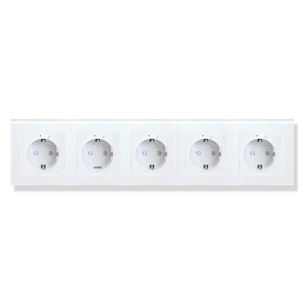 Model 153 Smart WiFi Wall Socket with Tempered Glass Panel - Alice Voice App Compatible