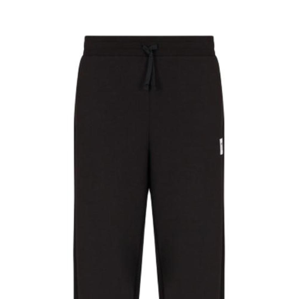 Emporio Armani EA7 SS25 Solid Color Drawstring Cuffed Knit Joggers Unisex Joggers Black 7X000045-AF12116-UC001