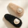 J.Lauren Fleece Heart Pearl Point Hair Clip H0926