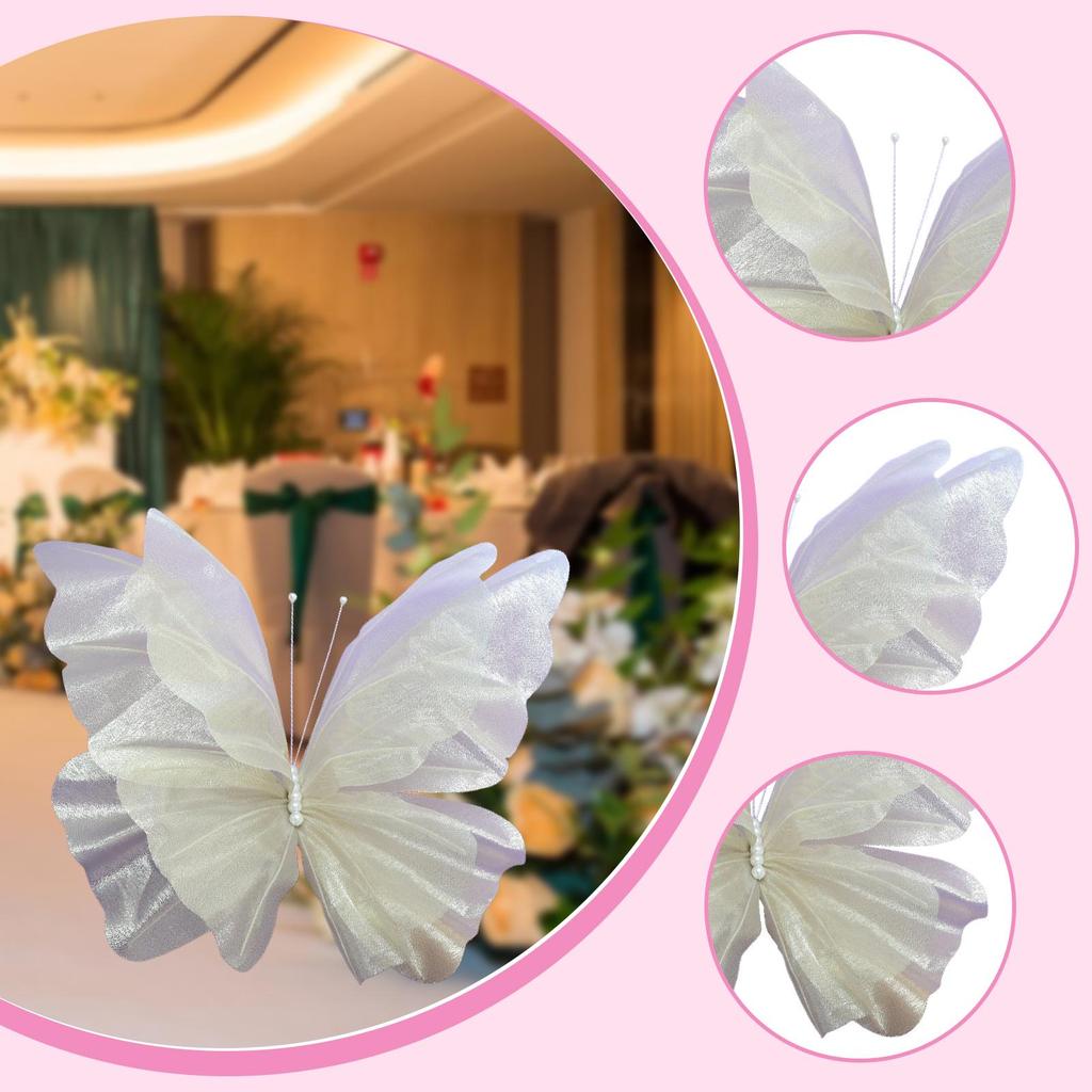 Giant Artificial Butterfly Mariage Decor Gauze Fake Butterfly Wedding Decoration for Living Room Outdoor Wall Anniversary