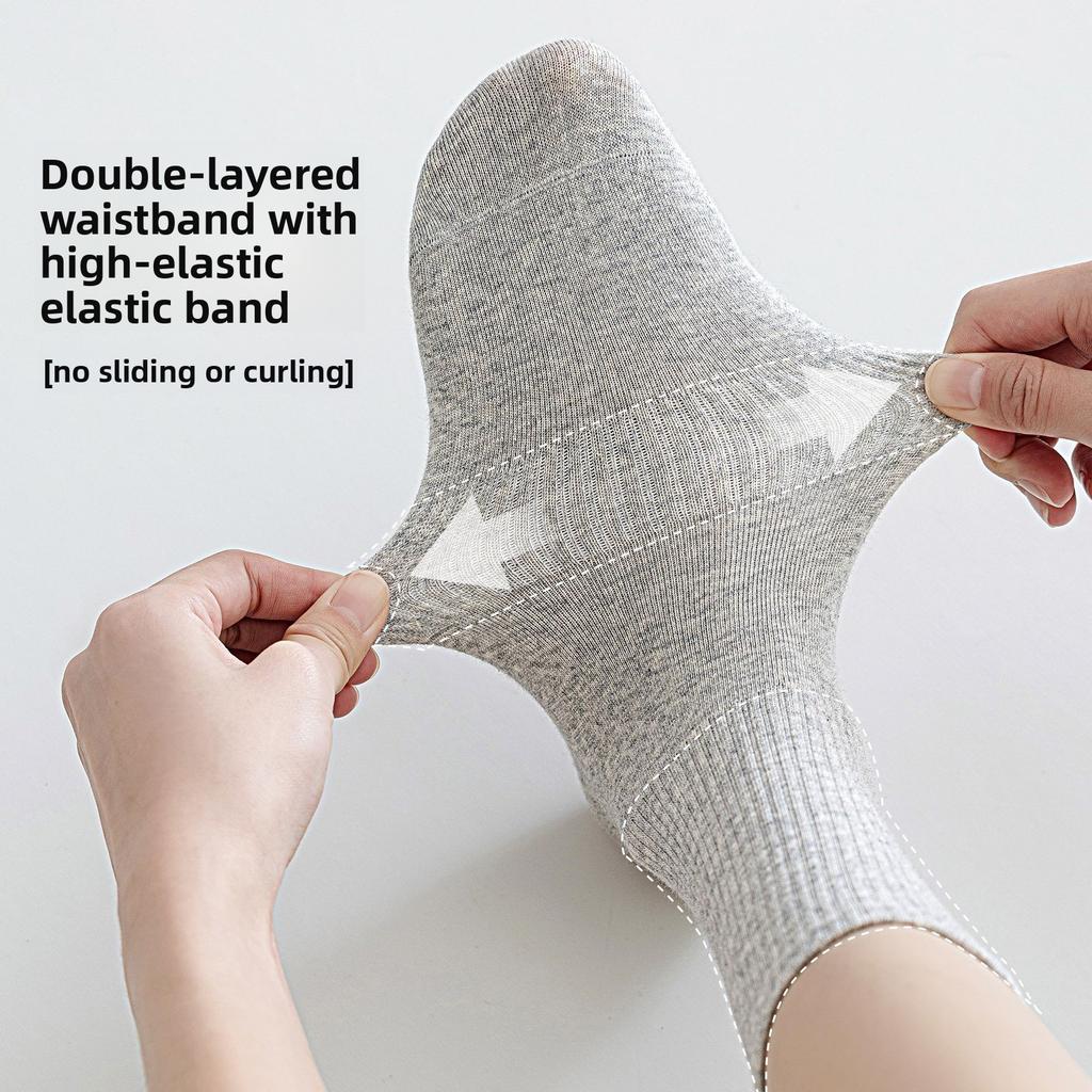 Summer Lightweight Ankle-length Socks, Versatile Plain-colored Sports Stockings, Women's Short Cotton Socks Without Bones